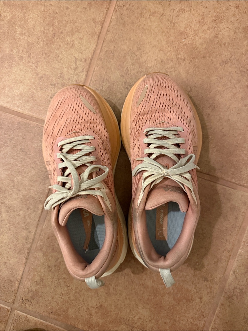 Hoka One One Women's Blush Pink Mesh Running Shoes
